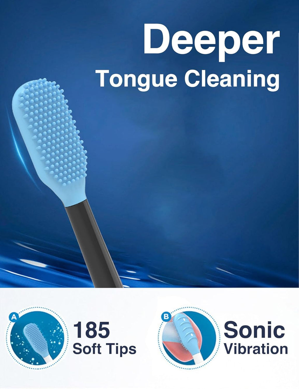 Tongue Scraper Heads for Most U-Shaped Electric Toothbrush – Gentle & Effective Tongue Cleaner, Fresh Breath, 2 Pack, Replacement Brush Heads