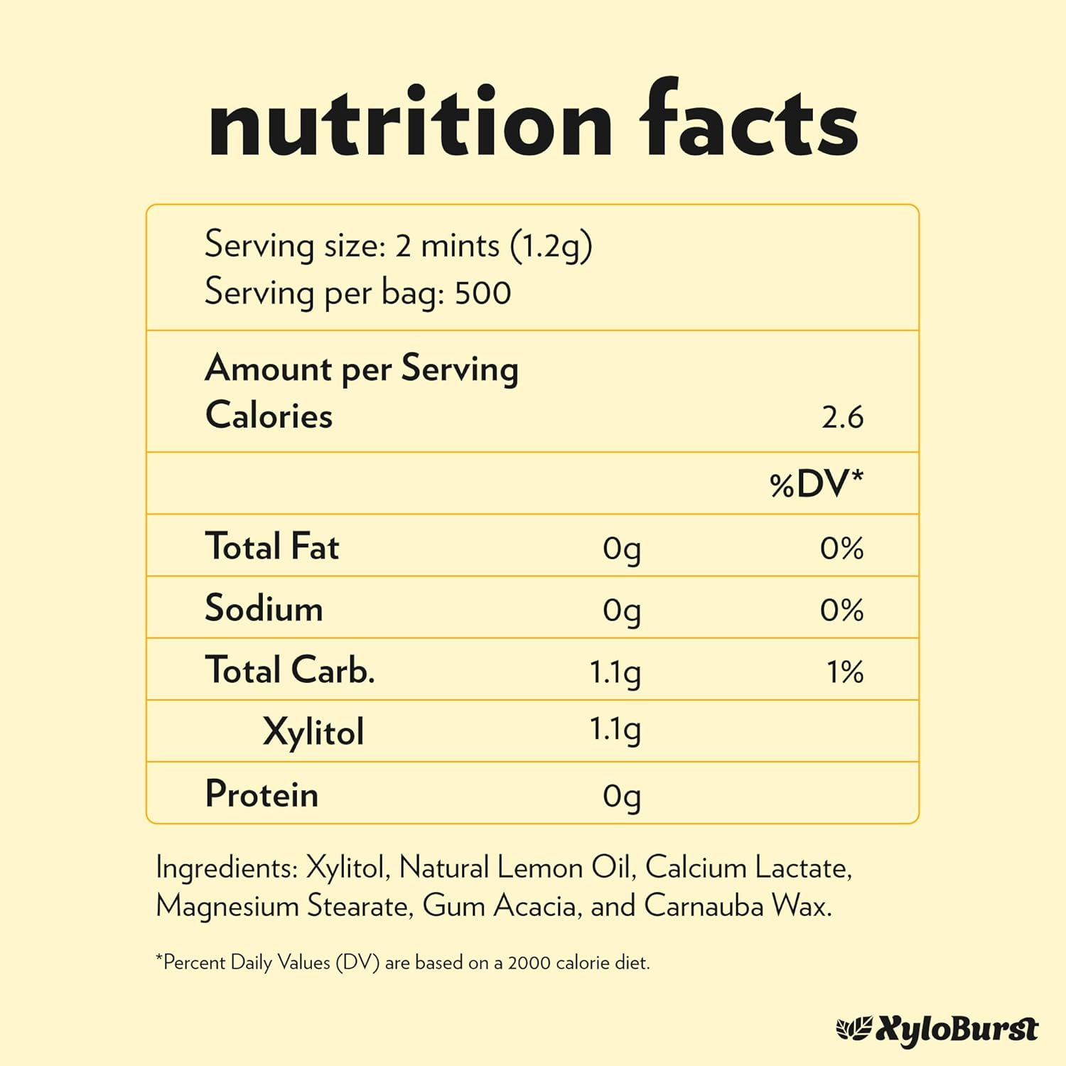 XyloBurst - Xylitol Mints | Sugar Free Breath Freshener for Oral Health | Gluten Free, Vegan, Keto Friendly | Aspartame Free | Lemon | 1000 Count Bag
