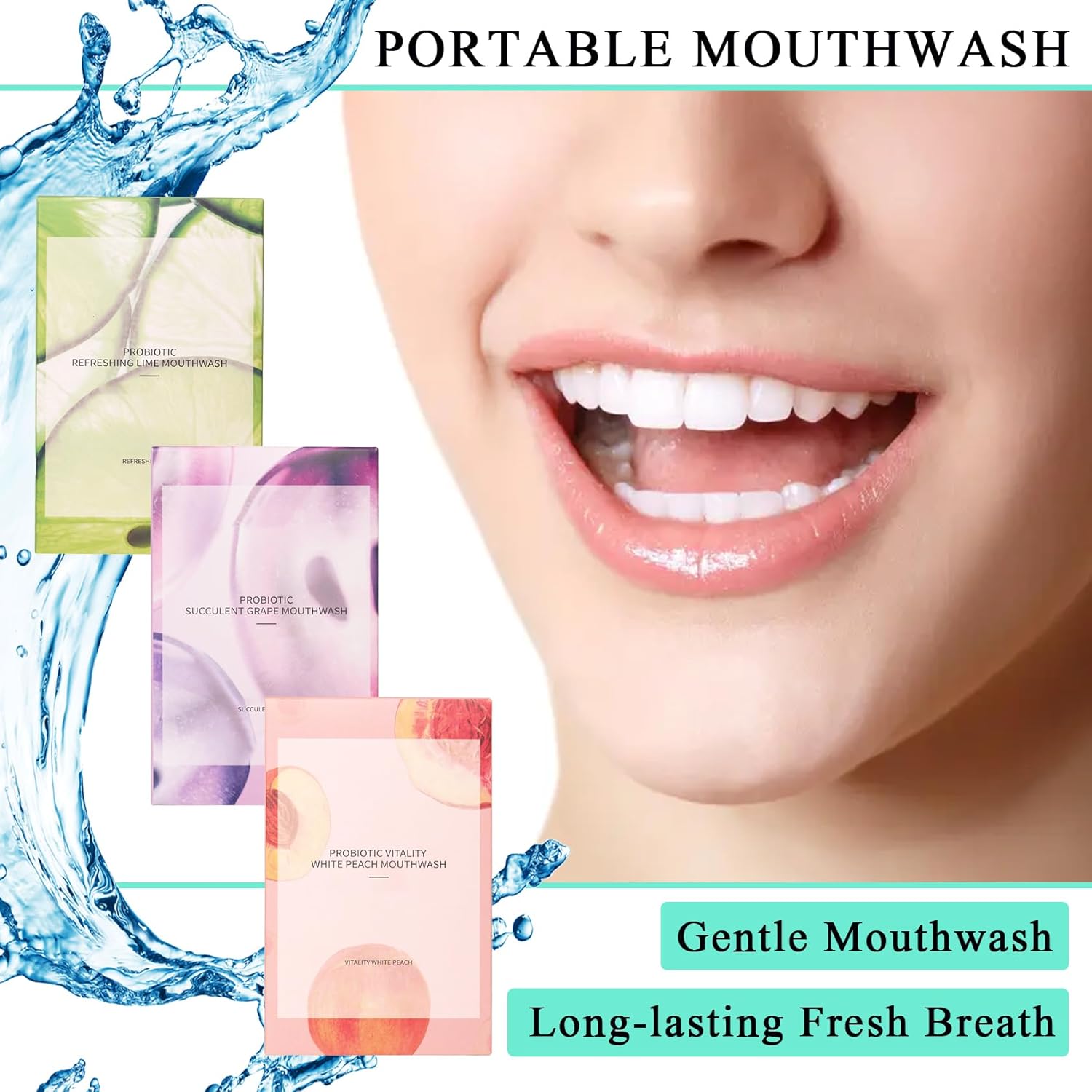 Travel Size Mouthwash,Mini Mouthwash Travel Size Bulk Portable Mouth Wash Set,Individual Small Travel Mouth Wash Packets for Fresh Breath(Pack of 60) A22