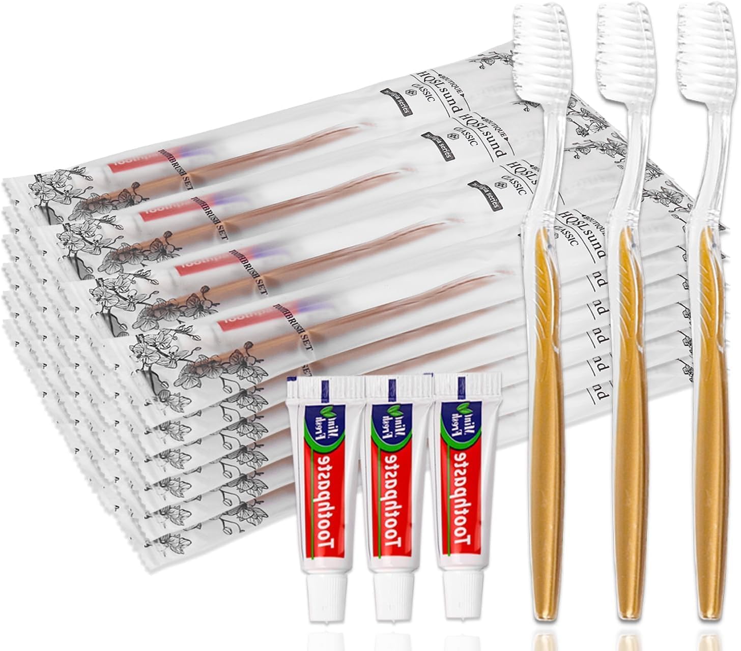 200 Pack Disposable Toothbrushes with Toothpaste Bulk Individually Wrapped, Travel Toothbrushes with Medium Soft Bristle, Manual Travel Toothbrush Kit for Adults, Kids