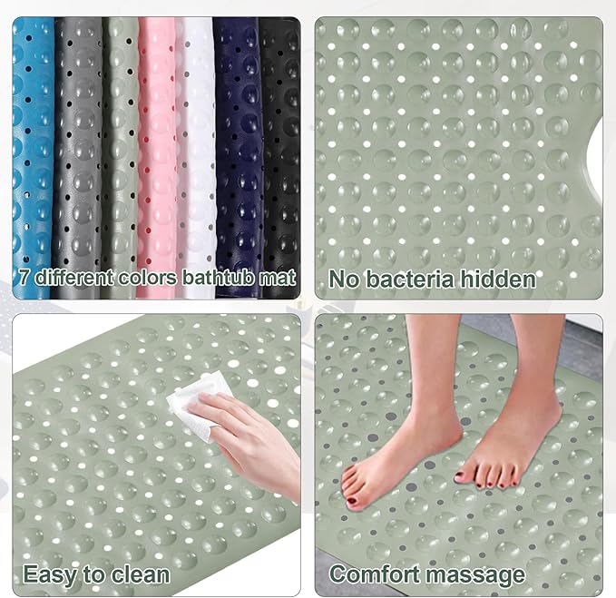 26PC Bathroom Accessories Set - Gorgeous Bathroom Set, Sage Green Bathroom Accessory Set, Shower Curtain Set with Bathtub Mats for Shower Tub, Trash Can & Soap Dispenser