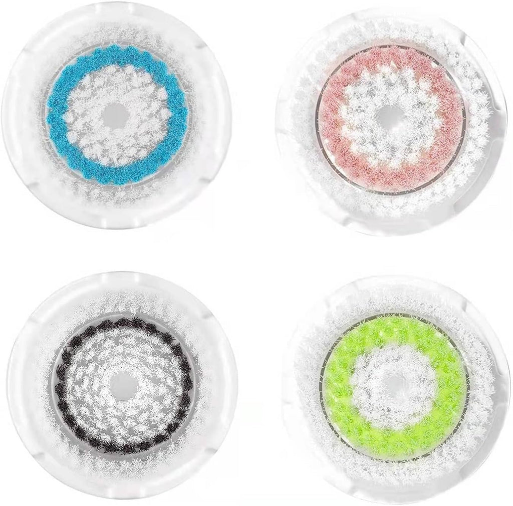Brushot Brush Head Replacements Set Compatible with Clarisonic Mia 1, Mia 2, Mia Fit, Alpha Fit, Smart Profile Uplift and Alpha Fit, 4 Pack