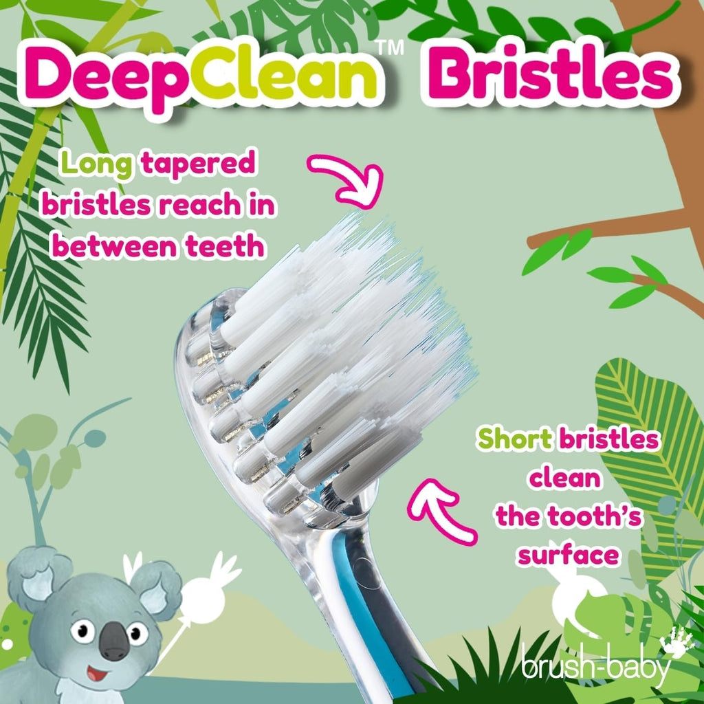 brush-baby WildOnes™ Rechargeable Kids Electric Toothbrush – Koala | Flashing Lights, 2-Min Timer, Waterproof, 3 Brush Heads | Toddler & Child Toothbrush Ages 0-10 | Soft Bristles