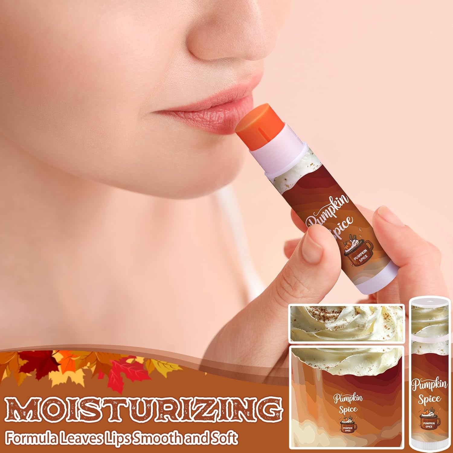 75 Pcs Pumpkin Spice Lip Balm Bulk Fall Thanksgiving Party Favor Basket Stuffers Small Thank You Appreciation Gifts Advent Beauty Calendar for Adult Women Men Employee Coworker Staff Teacher Customer