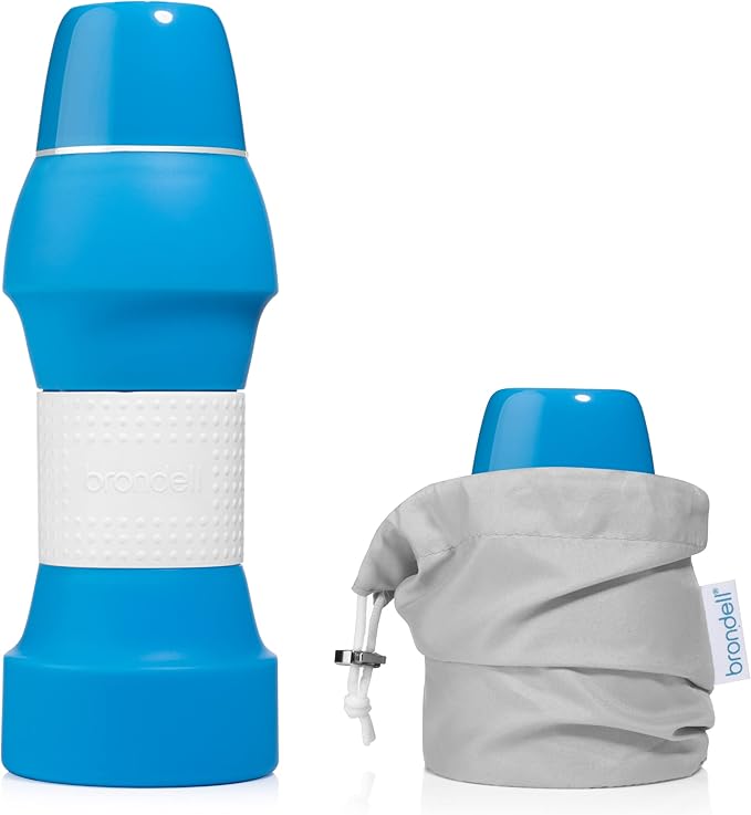 Brondell Bidet GoSpa Collapsible Travel Bidet, Compact and Discreet, with Travel Bag, 500ml, in Blue