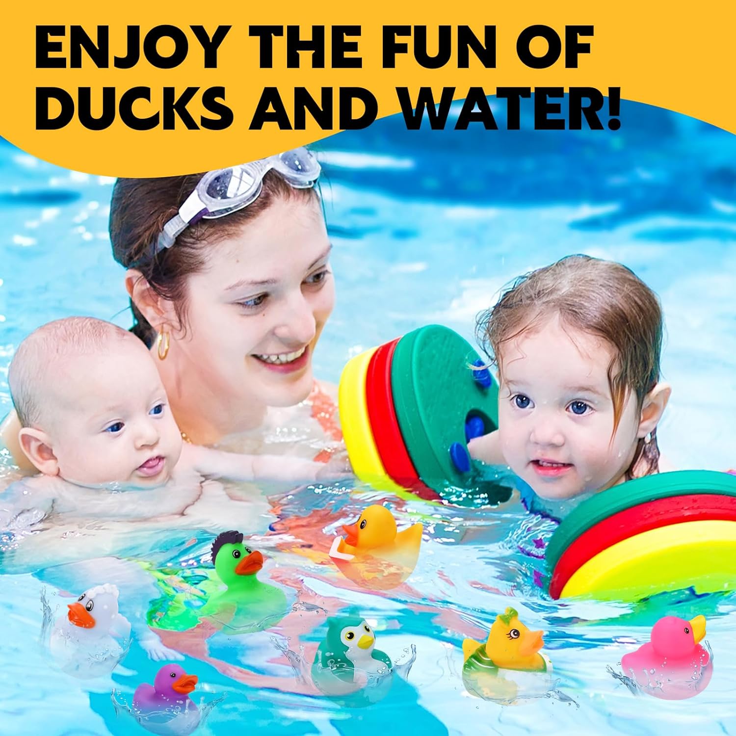 200 Pack Rubber Ducks in Bulk, Jeep Ducks for Ducking, Ducks for Jeeps Assorted, Bath Toys Floater Duck for Kids, Baby Showers Accessories Party Favors