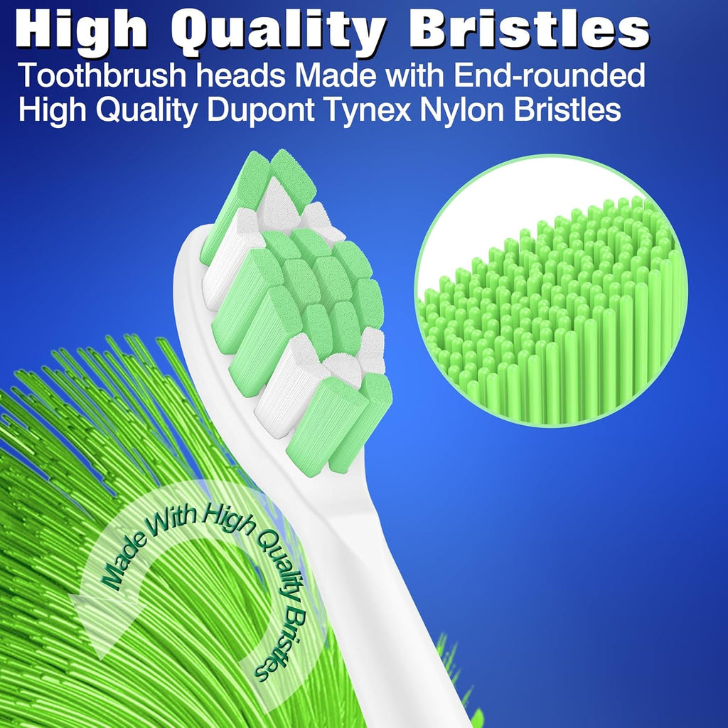 Replacement Heads for Philips Sonicare Toothbrush, Replacement Brush Heads Compatible with Phillips Sonicare Electric Toothbrush, 4-Pack, White