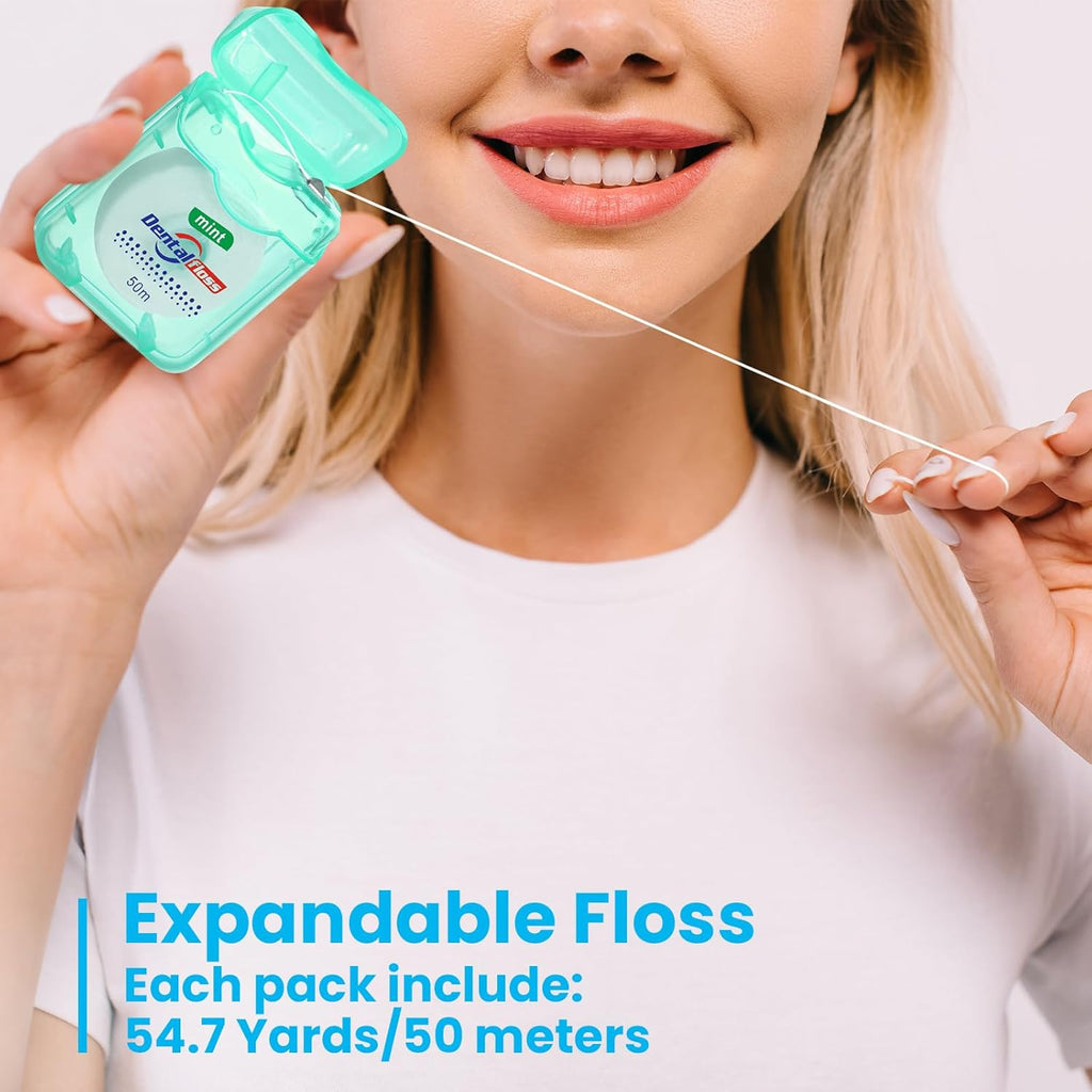 Geiserailie 72 Pack Dental Floss Bulk 50m Each Mint Travel Dental Floss Oral Care for Teeth and Gum Protection(Mint Green)