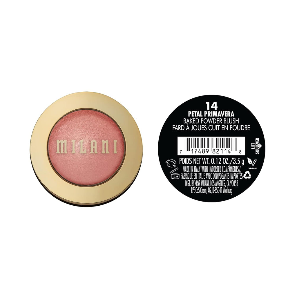 Milani Baked Blush, Powder Blush for Cheeks, Cruelty Free Makeup - Shape, Contour & Highlight Face for a Shimmery or Matte Finish -Petal Primavera