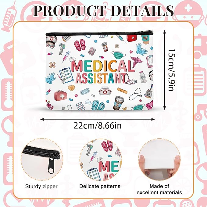 Medical Assistant Nurse Makeup Bag Gift for Women Ma Gift for Work, Nursing Student, Medical Assistant, Nicu, Er, Icu; Nurse Must Haves Gifts