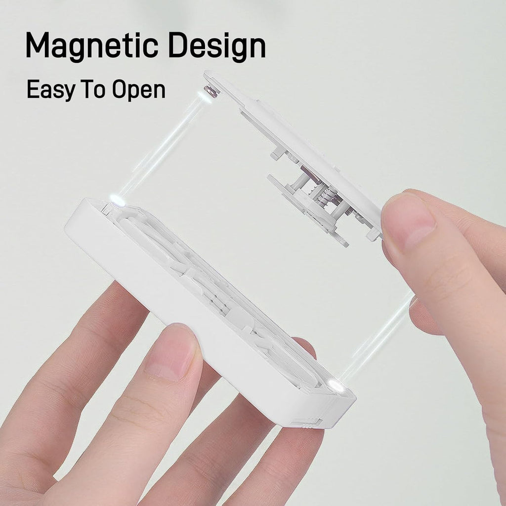 Holy Rose Portable Dental Floss Picks Dispenser 3 Case, Dual-Line Flossers – Travel Teeth Cleaning Holder - Mint Flavor Flossing Toothpicks Effective Oral Care Tool (White)