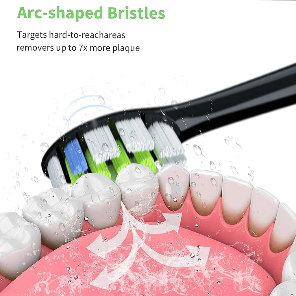 GTHUNDER 8Pcs Electric Toothbrush Heads Suitable for Oclean.with Hygienic Caps,Vacuum-Packed.Fits Adapted for All Oclean Models x pro Elite, X, X Pro,Flow,F1,Air 2(Black)