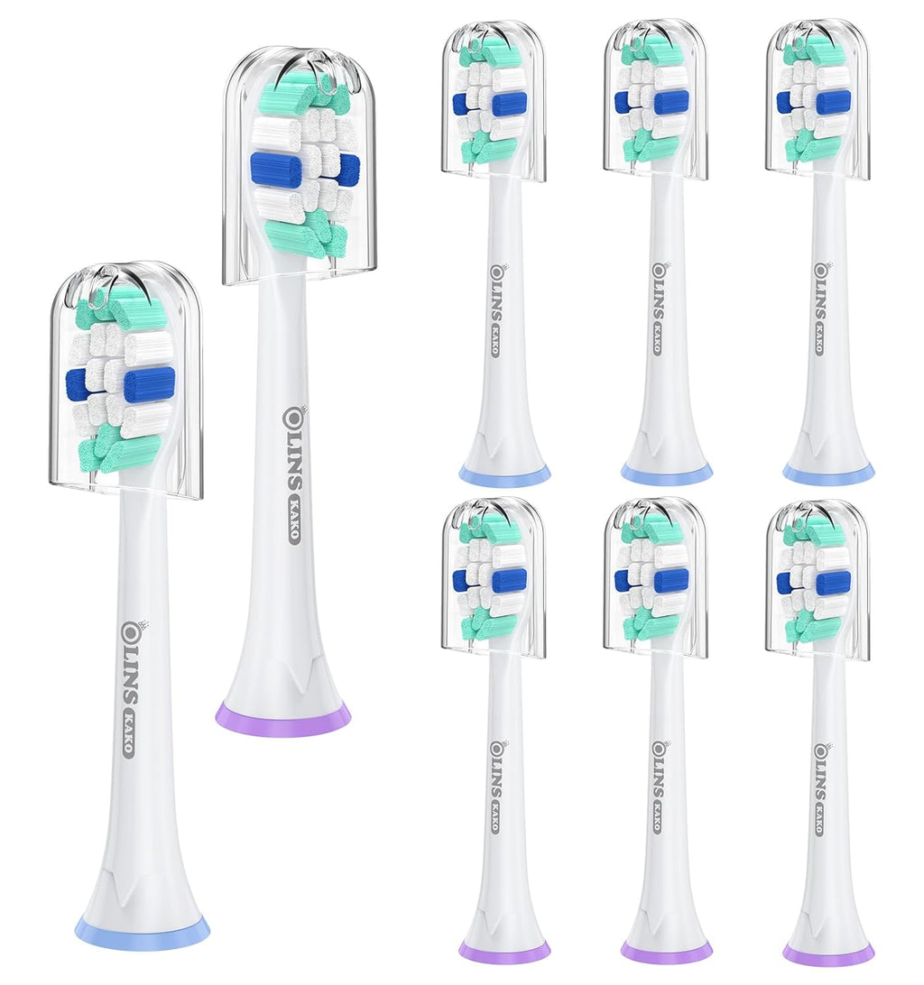 Replacement Heads for Philips Sonicare, Brush Head Compatible with Phillips Sonicare Toothbrush Snap-on Handles, 8 Pack