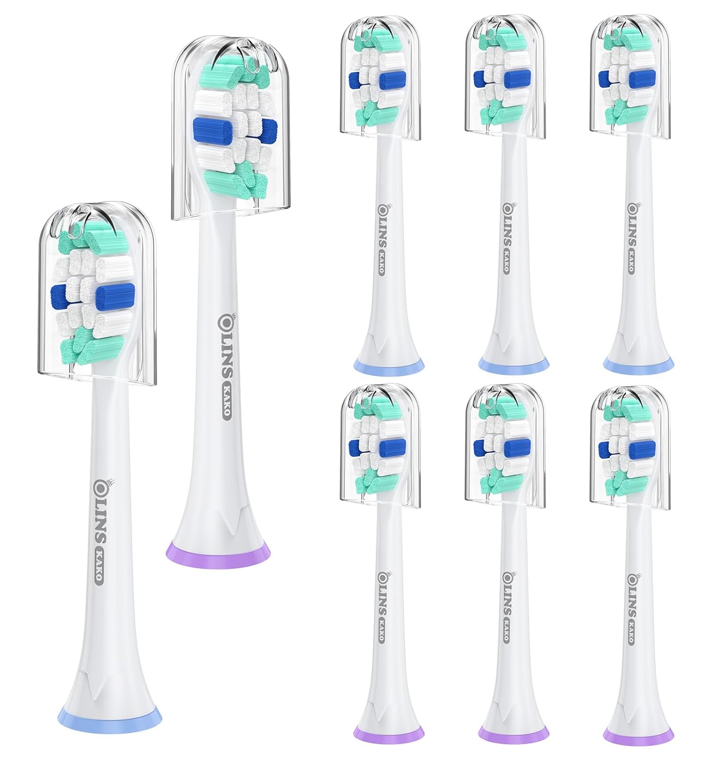 Replacement Heads for Philips Sonicare, Brush Head Compatible with Phillips Sonicare Toothbrush Snap-on Handles, 8 Pack