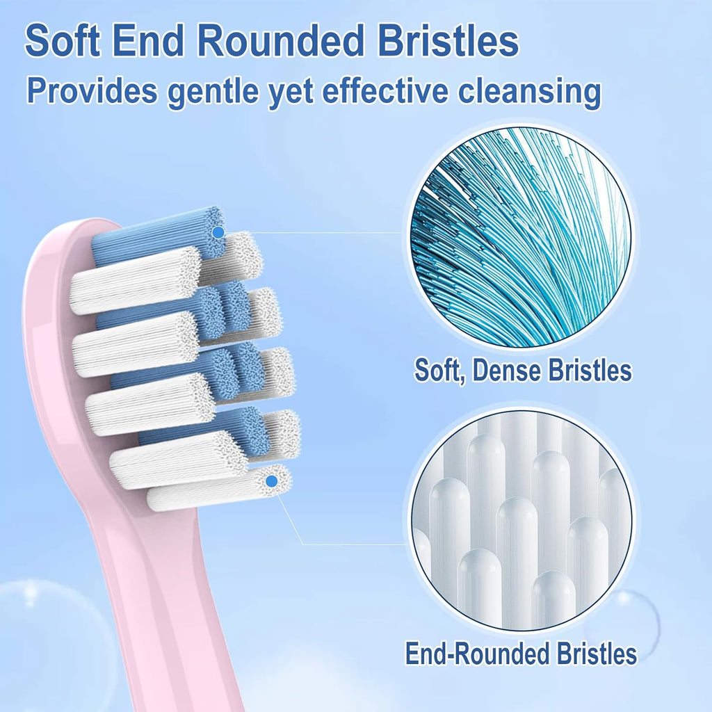 8 Pack Kids Replacement Brush Heads Compatible with Philips Sonicare Electric Toothbrushes,Ultra Soft Bristles for Gentle Cleaning