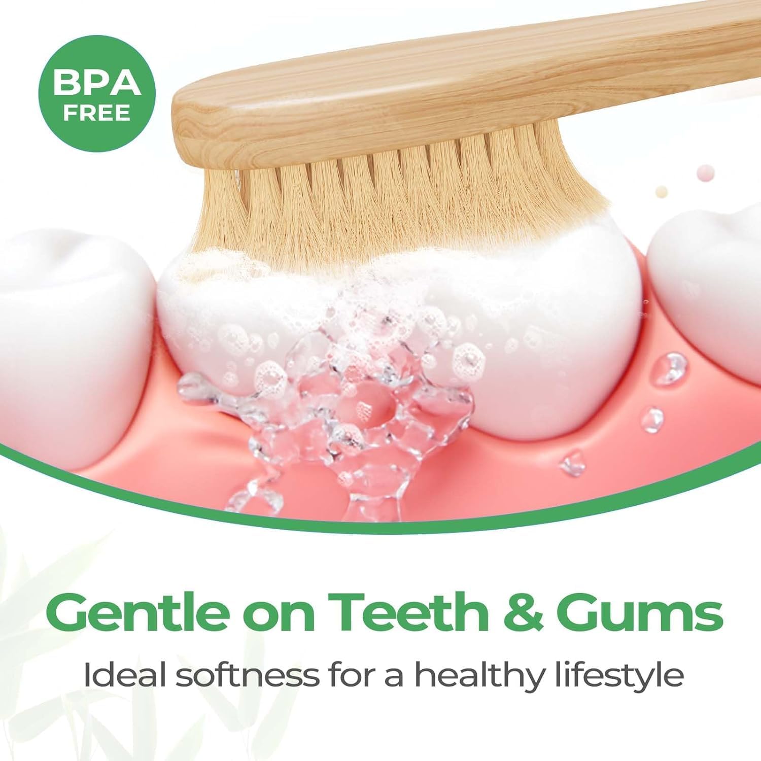 GENKENT Bamboo Toothbrushes 12 Pack Natural Toothbrushes BPA Free Soft Bristles Toothbrush Eco Friendly Charcoal Toothbrush for Travel