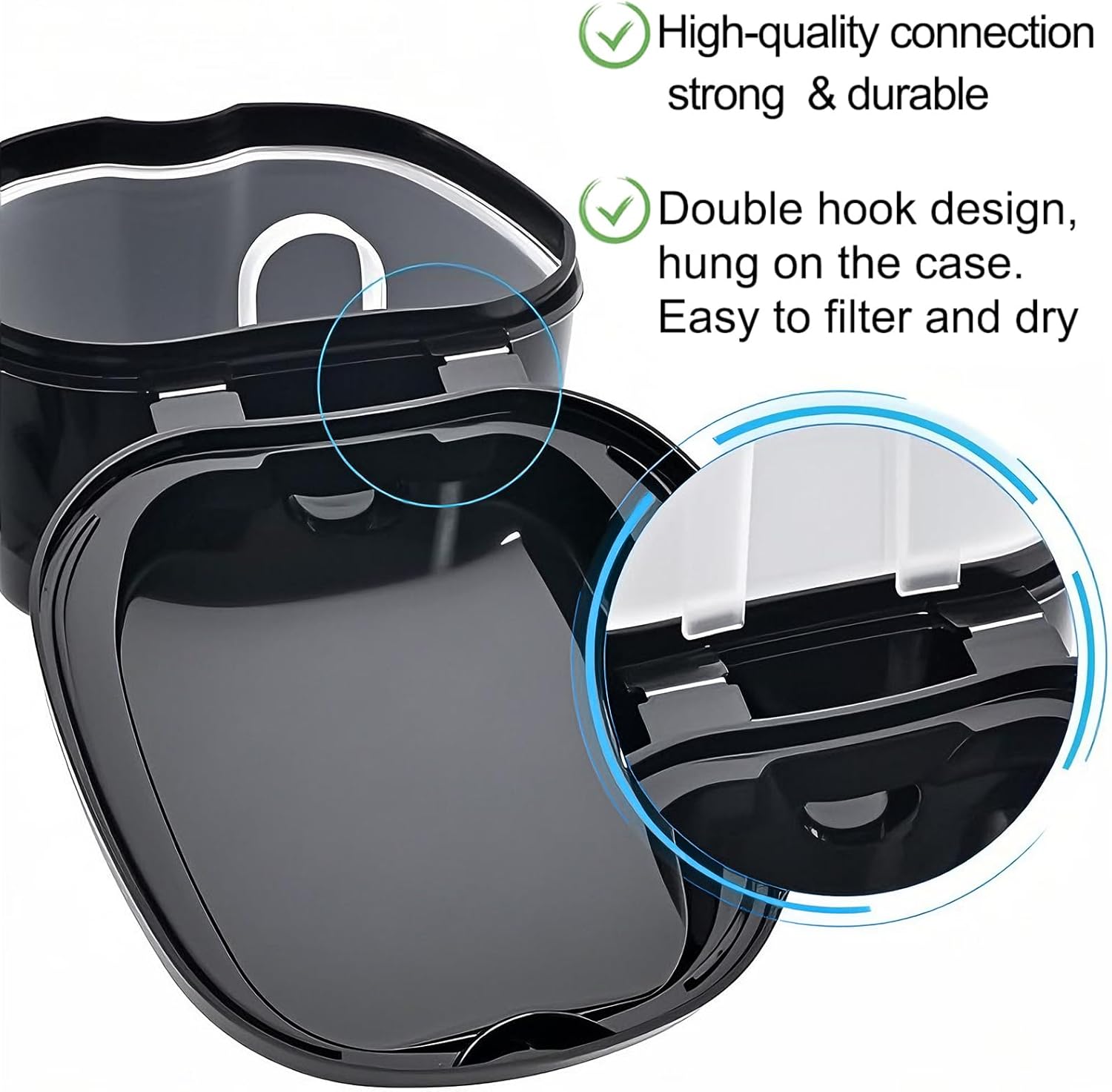 2 Pack Travel Denture Bath Case Set Orthodontic Dental Box Case with Brush, Denture Soaking Cup False Teeth Retainer Container for Clear Braces, Mouth Guard, Night Guard