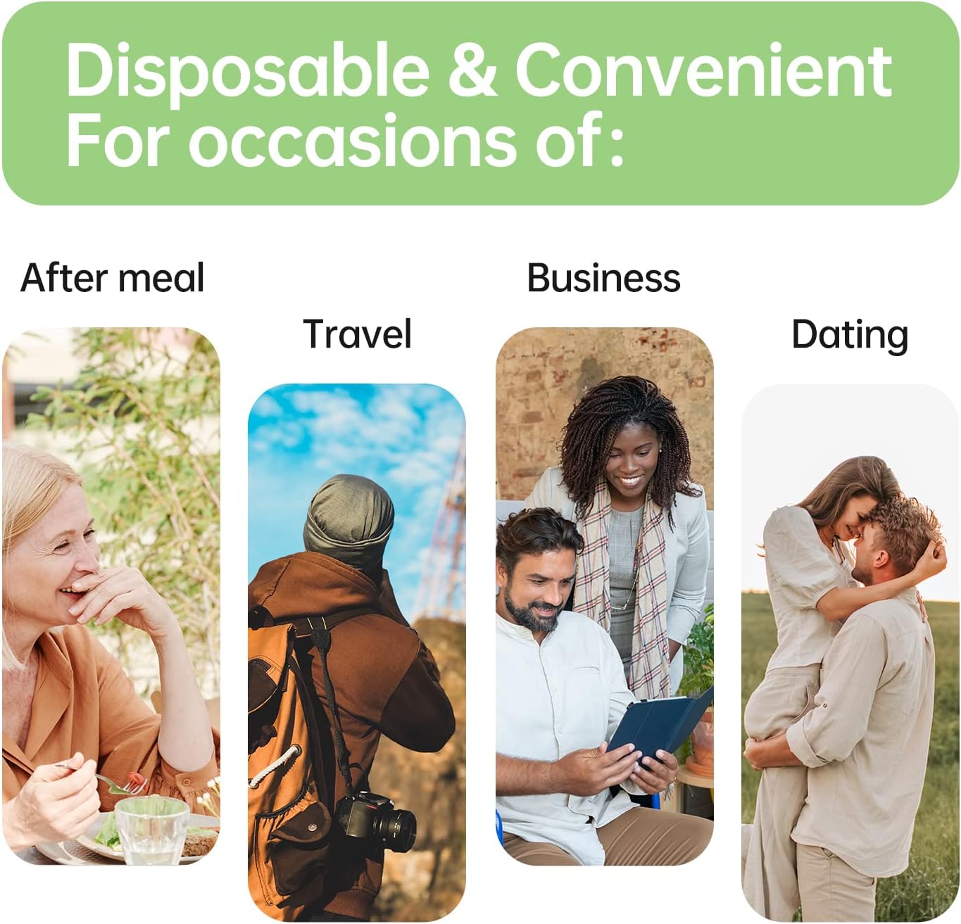 Disposable Finger Toothbrush for Adults, 60pcs, Oral Brush ups for Teeth Cleaning, Gum Cleanning, Finger Teeth Wipes, Oral mucosa Cleaner, Mint Flavor