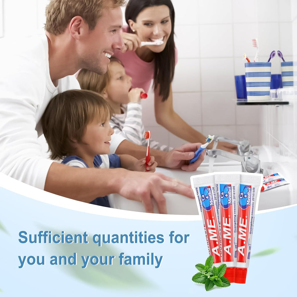 Toothpaste Bulk Travel Size, Disposable Small Travel Portable Mini Compact Pocket Size Toothpaste for Bad Breath, Vacation/Hotel/Camping Shelter/Homeless/Nursing Home/Charity 0.35 oz/ 10g (60 Tubes)