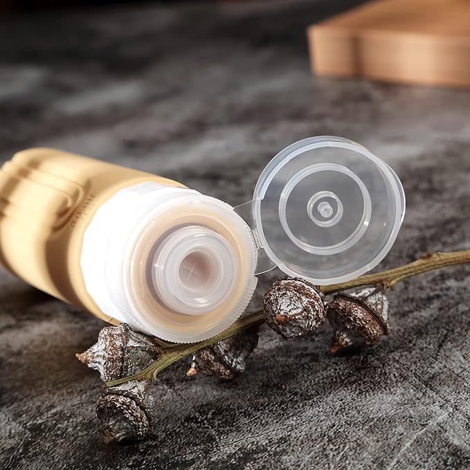 Travel Bottles for Toiletries, Tsa Approved 3oz Travel Size Containers BPA Free Leak Proof Refillable Liquid Silicone Squeezable Travel Accessories for Shampoo Conditioner Lotion (4 Pack)