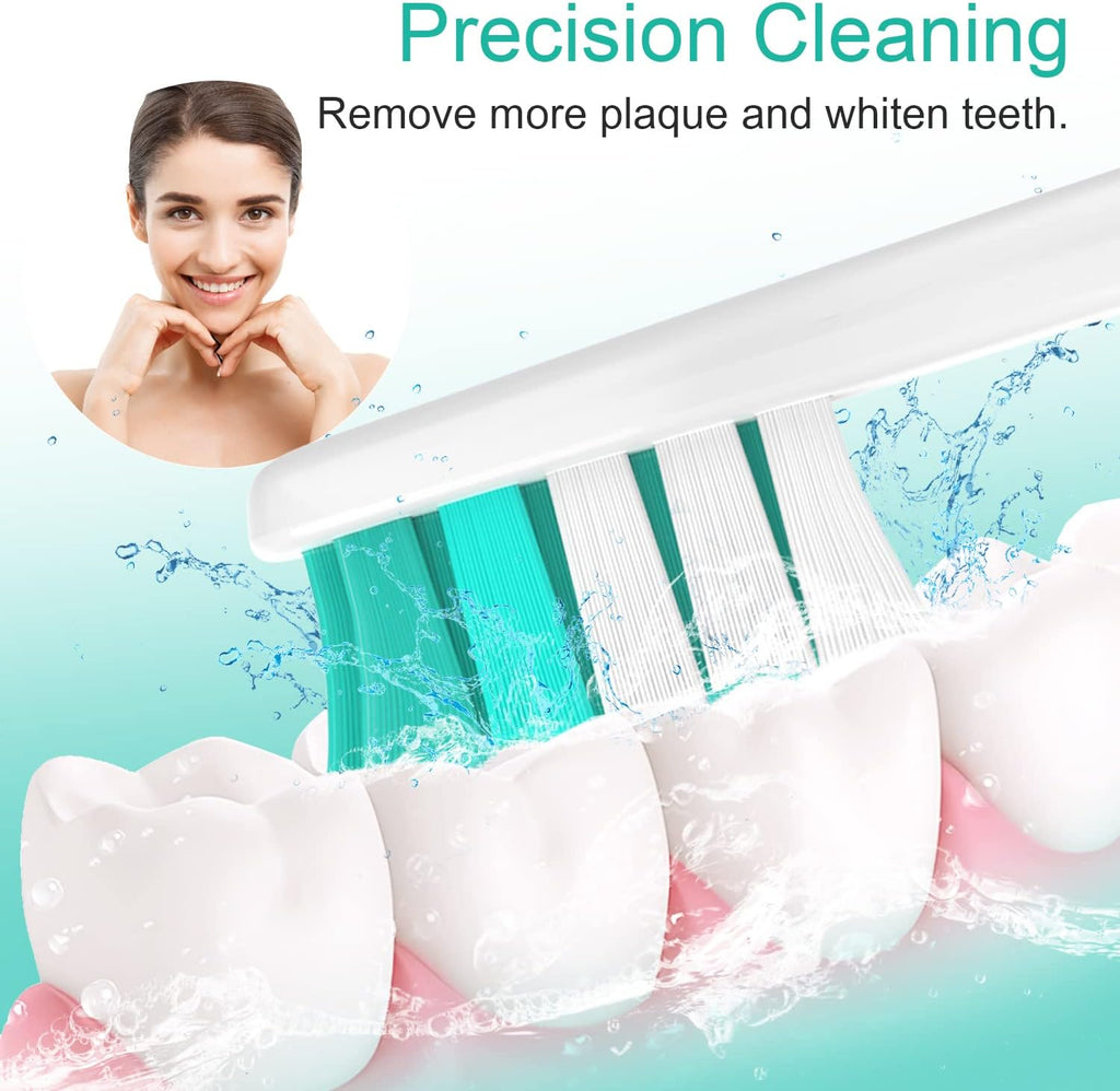Replacement Brush Heads Compatible with Sonicare E-Series Toothbrush HX7022/66, Essence, Xtreme, Elite, Advance and CleanCare Screw-On Handles, 4 Pack