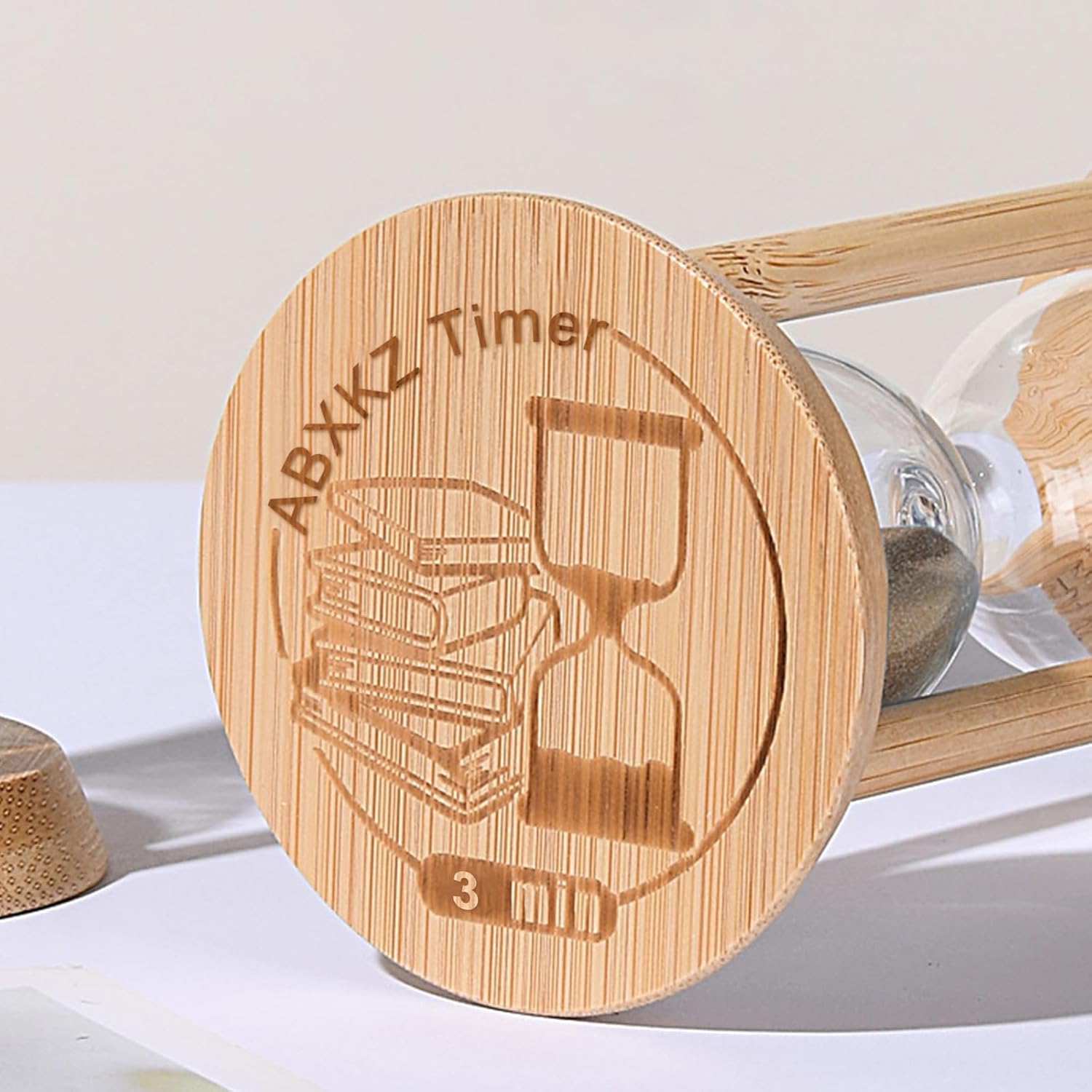 Sand Timer 3 Minute, Small Hourglass 3 Minute,Mini Bamboo Sandglass Timer,Wood Sand Clock for Toothbrush Timer,Cooking,Baking,Game, Gift