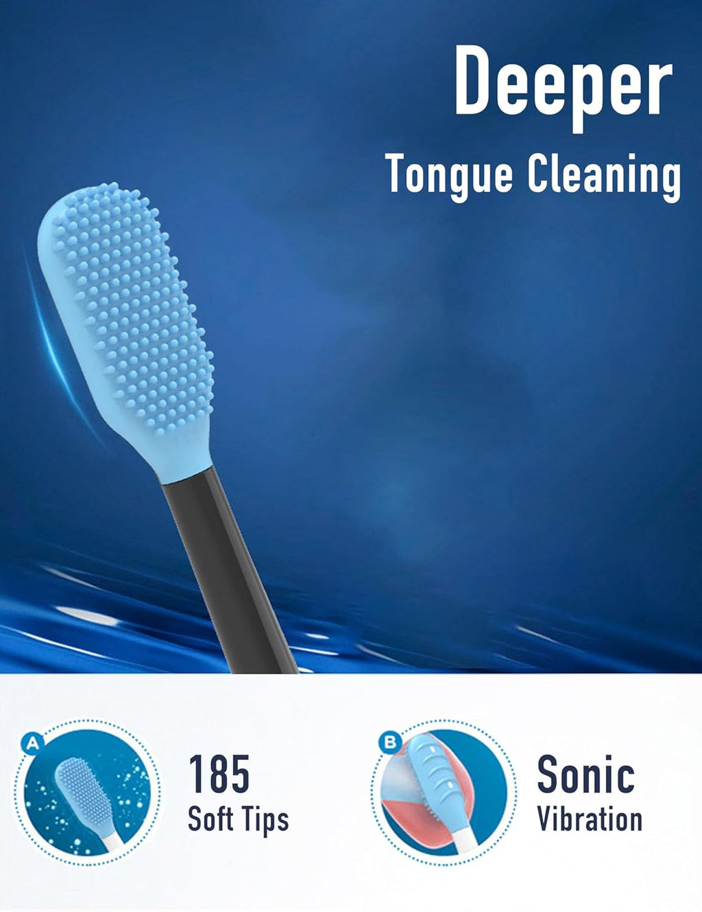 Tongue Scraper Heads Compatible with Philips Sonicare Click-On Handles – Gentle & Effective Tongue Cleaner, Fresh Breath, 3 Pack, Replacement Brush Heads (White, one Size)