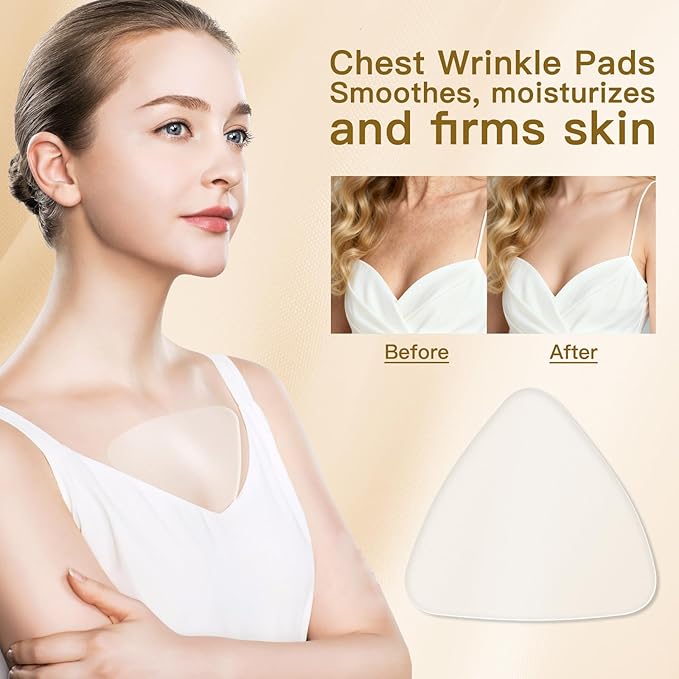 3 Pack Silicone Chest Wrinkle Pads – Reusable Anti-Wrinkle Chest Patches for Women – Firming & Smoothing Chest Lines – Medical-Grade Silicone Chest Pads for Overnight Skincare
