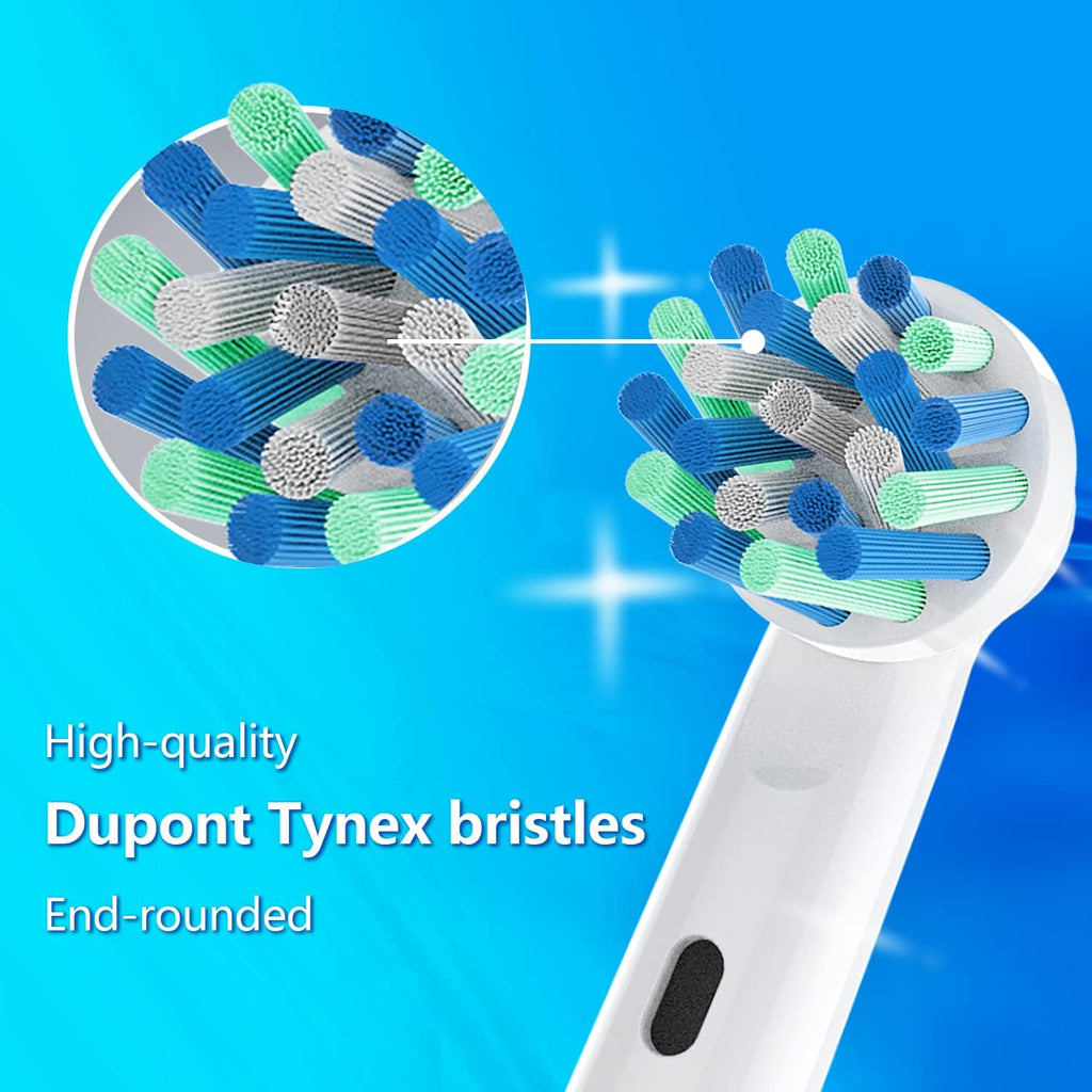 Toothbrush Replacement Heads Fit for Oral B Braun Electric Toothbrushes, 8pcs, 4 Heads for Cross Action, 4 Heads for Daily Clean, Repuesto for Type 3756 3757 3765 4729 4731