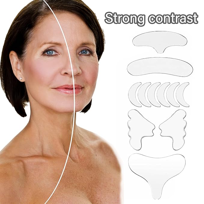 16Pcs Facial Wrinkle Patches, Anti Wrinkle Patches, Silicone Patches for Wrinkles Used to Prevent Fine Lines on The Facial Skin and Remove Wrinkles During Sleep at Night