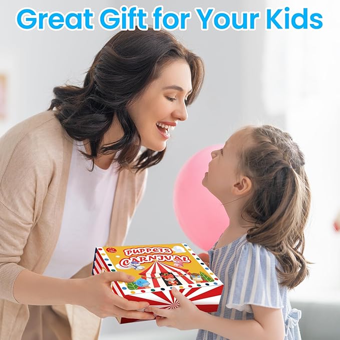 Oriate Zoo Animals Finger Puppets, 10PCS Infant Jungle Animals Finger Bath Pool Toys, Puppet Theater Storage Bags incl, 12m+ Toddler Travel Toys