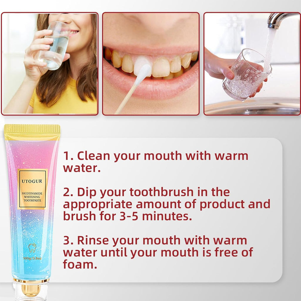 Probiotic Whitening Toothpaste, Utogur Toothpaste, Niacinamide Whitening Toothpastes, Effectively Whitens Teeth, Natural Gentle Remove Tooth Stains (1)