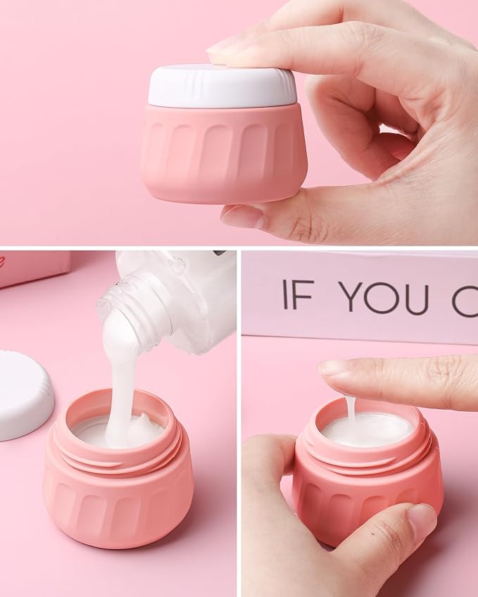 Travel Size Toiletries 8 Pack, TSA Approved 3oz/1oz Silicone Refillable Containers with Clear Travel Bag