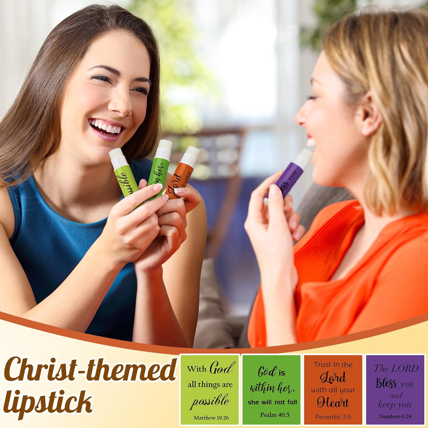 50 Pack Christian Religious Gifts Bulk Lip Balms for Women Men Religious Church Party Favors Bulk Bible Verse Lip Balm with Scripture Inspirational Gifts for Coworkers Staff Employee(Classic)