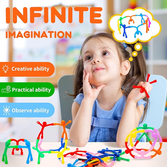 48Pcs Magnetic-People-Magnet-Men, Magnetic Travel Toys for Kids, Creative, Portable and Educational, Funny Magnets for Kids, Small Toys for Classroom Prizes, Easter Egg Stuffers, Office