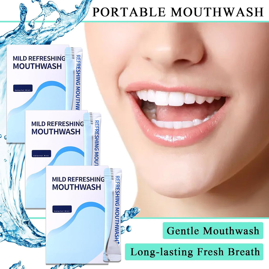 Travel Size Mouthwash,Mini Mouthwash Travel Size Bulk Portable Mouth Wash Set,Individual Small Travel Mouth Wash Packets for Fresh Breath(Pack of 60) A36