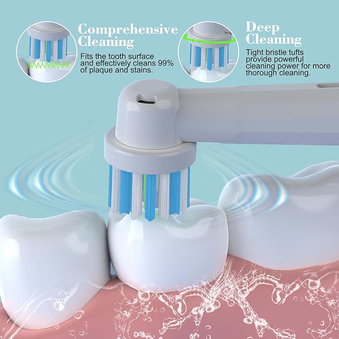 Replacement Heads Compatible with Oral B BRAU Electric Toothbrush, 10 Pack Toothbrush Head Refill Compatible with Oral b Cross Action Replacement Head, EB50