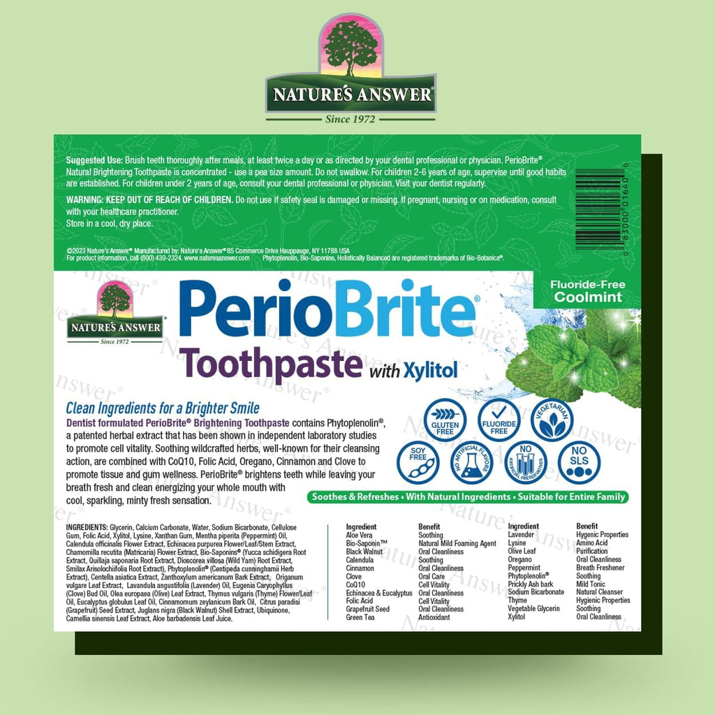 Nature's Answer Periobrite Toothpaste, Cool Mint, 4 Ounce, 3 Count Nature's Answer Periobrite Toothpaste, Cool Mint, 4 Ounce