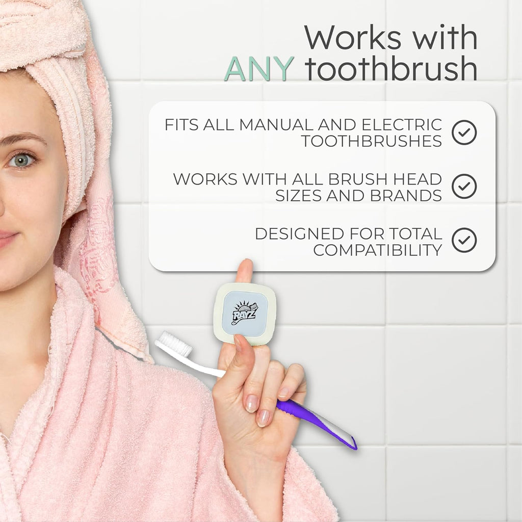 Rayz UV-C Toothbrush Sanitizer | Portable & Rechargeable | 99.9% Sanitization in 3 Minutes | Wall Mountable, Travel-Friendly & TSA-Approved (Pearl)