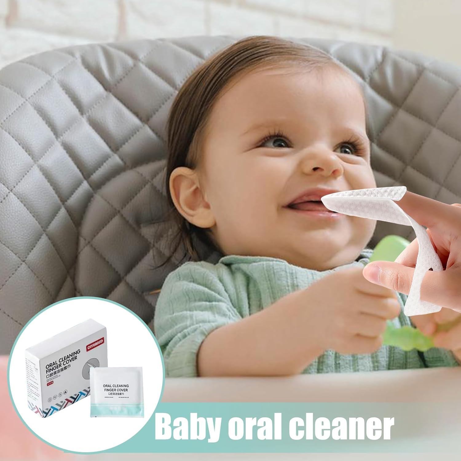 Finger Tooth Wipes, Orals Cleaning Fingers Cover, 4.7x1.7in Gentle Baby Wipe, Non-Woven Fabric Kids, Tongue Cleanings Wipes for 0-1 Year Old, Girls, Boys Toddler Hygiene