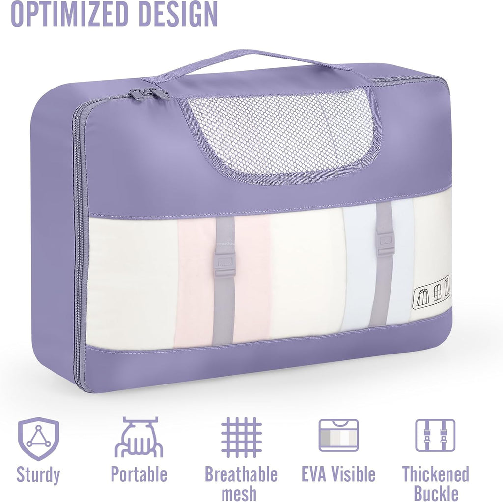 Veken 10 Set Packing Cubes for Travel Essential, Suitcase Organizer Bags in 4 Sizes, Carry-On Luggage Accessories with Large Laundry & Hanging Toiletry Bag, Must-Have for Airplane, Road Trip & Camping