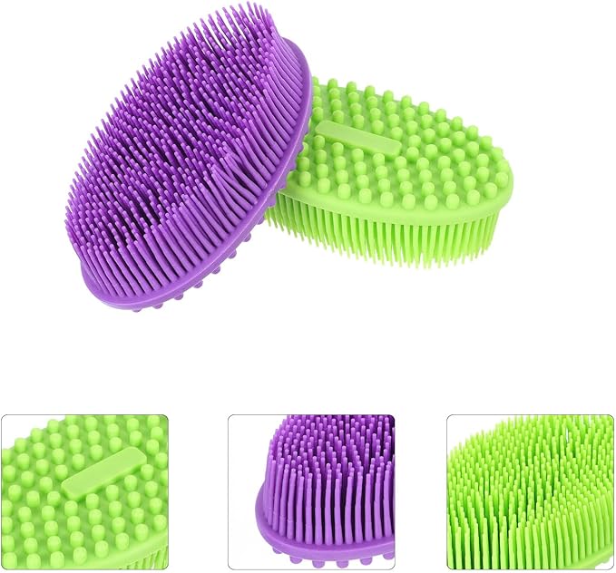 2Pcs Silicone Body Bathing Brush for Soft Bristles Multifunctional Massage and Cleaning Shower Scrubber Portable Lightweight Design for Gentle Skin Care