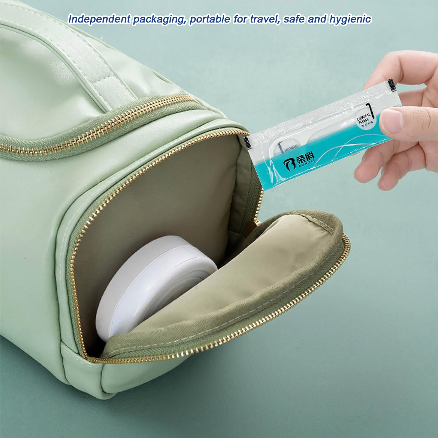 100 Count Dental Floss Picks Flossers for Adults Kids Independent Packaging Disposable Portable Household Travel Use Tensile, White