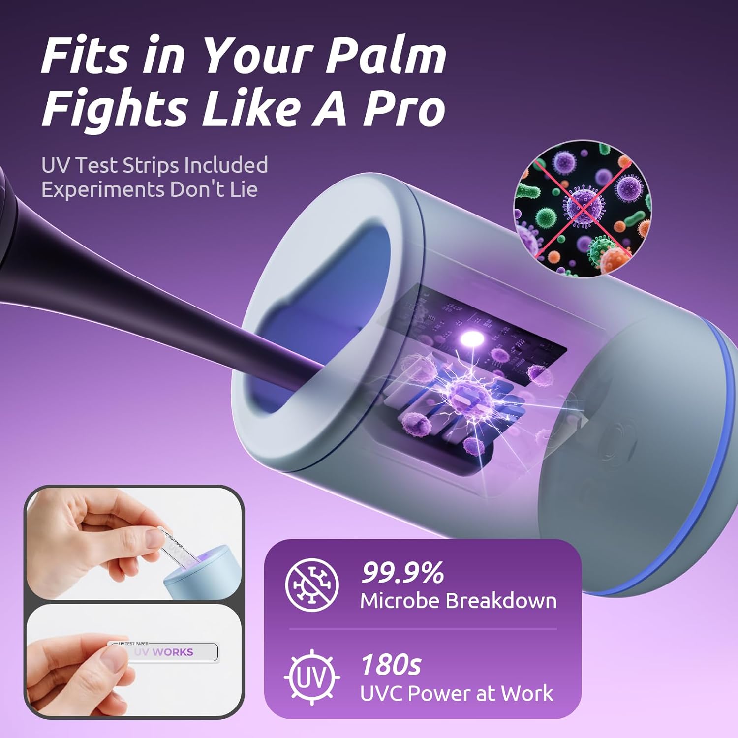 UV Toothbrush Holders Travel, Unique Upright Toothbrush Travel Case, Suitable for Any Manual/Electric Toothbrush Head, Rechargeable Portable Toothbrush Cleaner-Blue