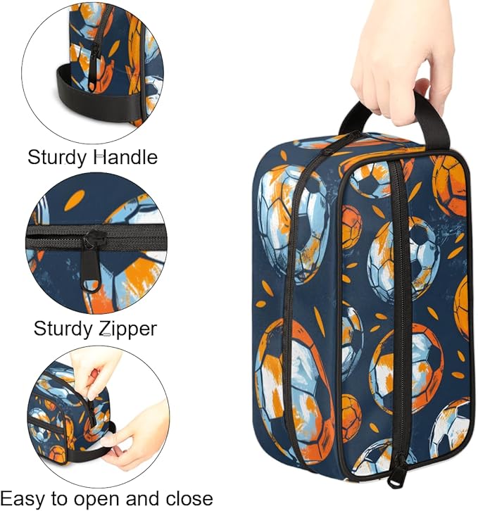 Soccer Background Boys Travel Toiletry Bag Waterproof Wash Bag Shower Shaving Bag Cosmetic Organizer Makeup Bag Portable Toiletries Accessories for Women Men Sport