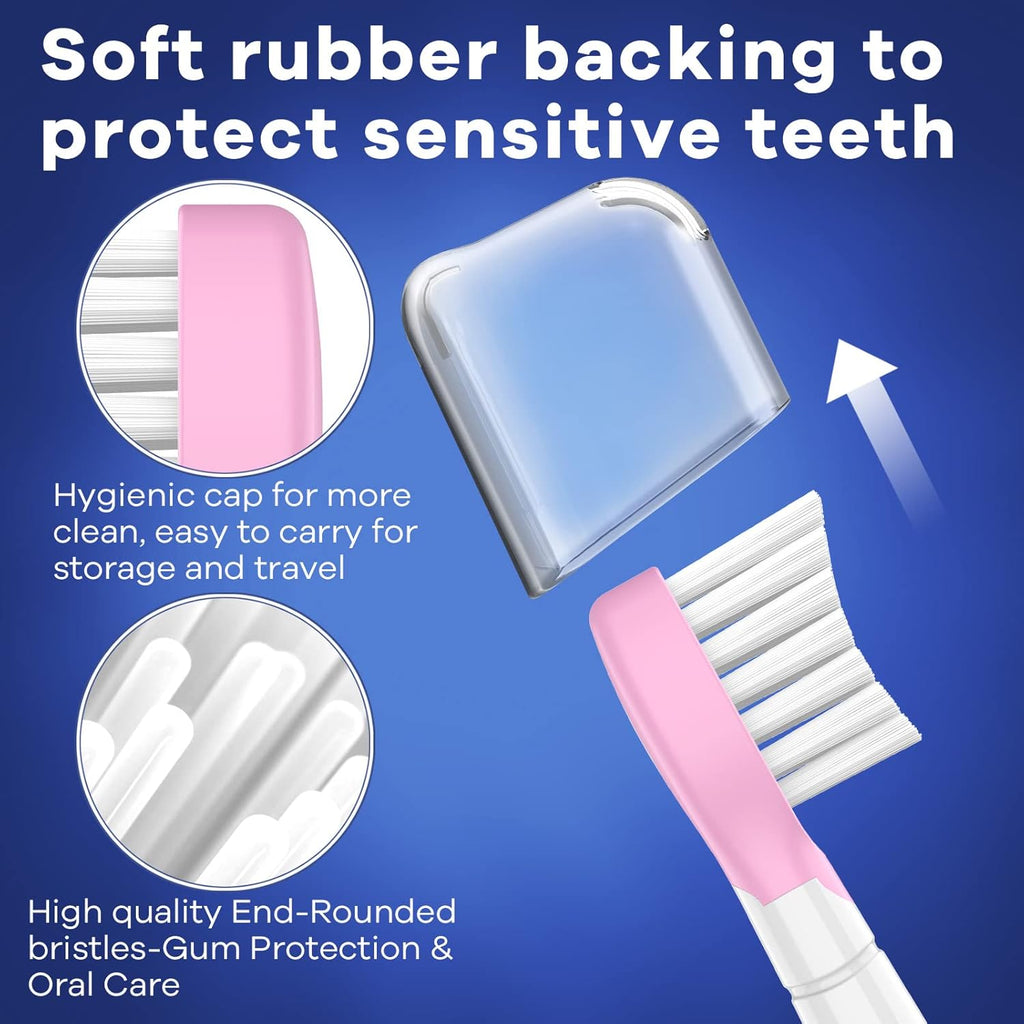 Toptheway Kids Toothbrush Heads for Philips Sonicare: Soft Electric Replacement Brush Compatible with Phillips 6032/94 6321 6340 6042 6320 6330 Compact Head for Child 3-7, Pink Girl Green Boy 8 Pack