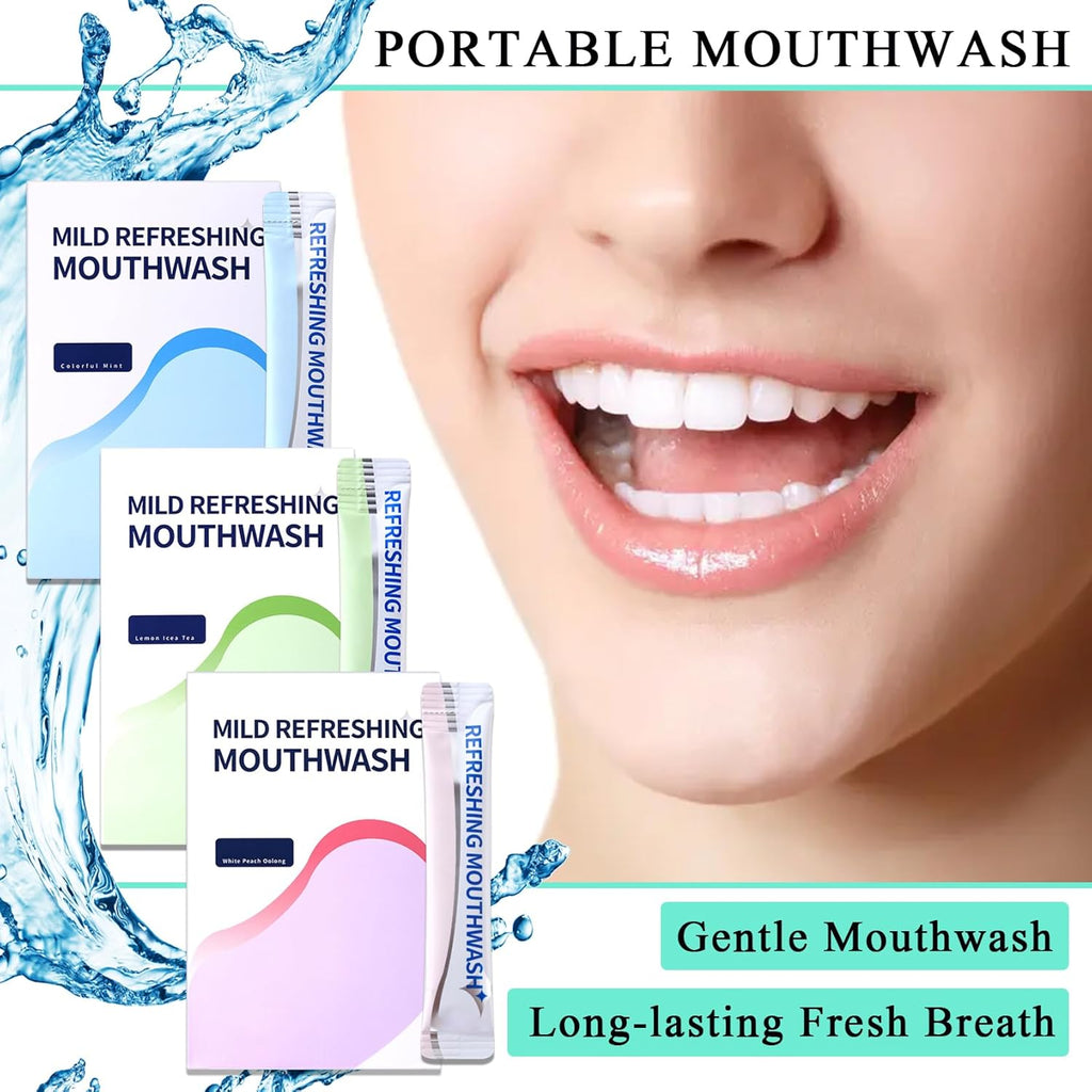 Travel Size Mouthwash,Mini Mouthwash Travel Size Bulk Portable Mouth Wash Set,Individual Small Travel Mouth Wash Packets for Fresh Breath(Pack of 60) A35