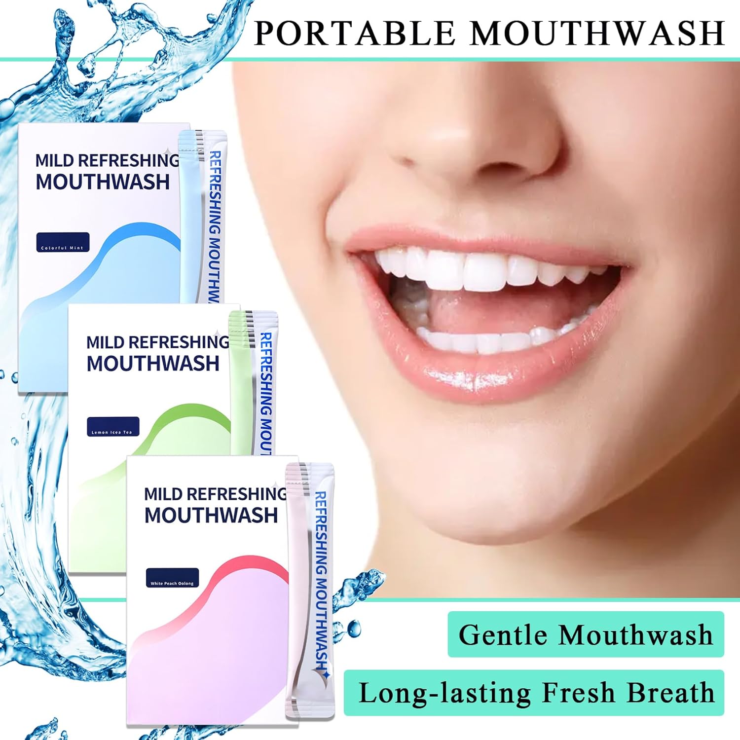 Travel Size Mouthwash,Mini Mouthwash Travel Size Bulk Portable Mouth Wash Set,Individual Small Travel Mouth Wash Packets for Fresh Breath(Pack of 60) A35
