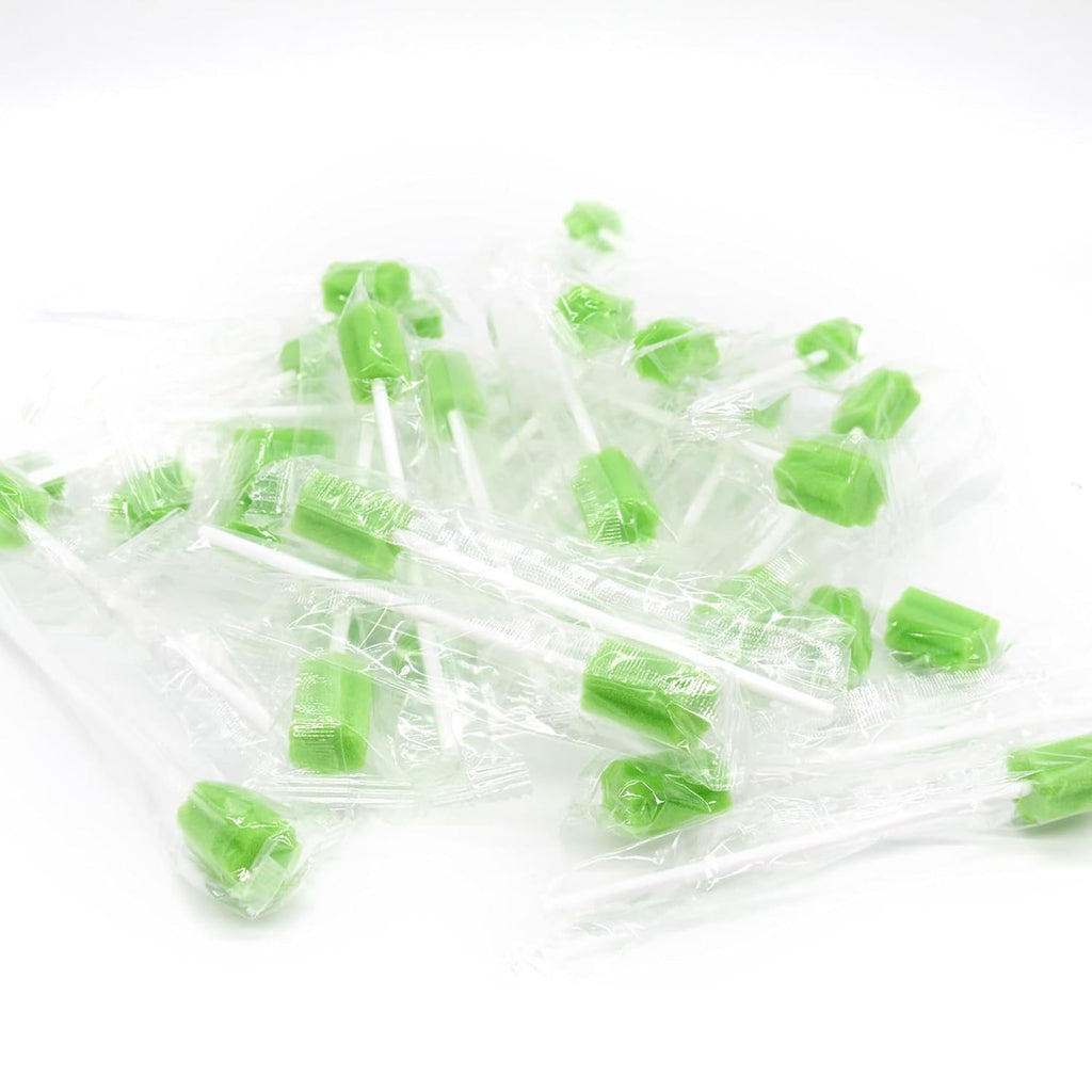 100Pcs Disposable Mouth Sponge Swabs Elderly Kids Adults Tooth Mouth Cleaning Individually Wrapped (Green)
