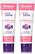 Himalaya Botanique Kids Toothpaste, Herbal, Bubble Gum Flavor, Fights Plaque, Fluoride Free, Gentle, No Artificial Flavors or Colors, SLS Free, Gluten Free, Cruelty Free, Vegan, Foaming, 4 Oz, 2 Pack